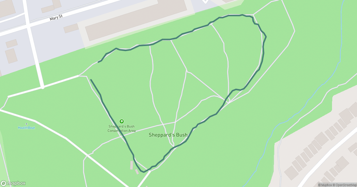 Route map of Sheppard's Bush